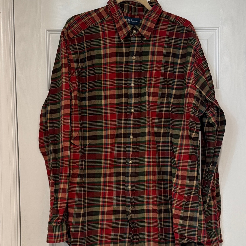 Ralph Lauren Red and Green Plaid Casual Shirt